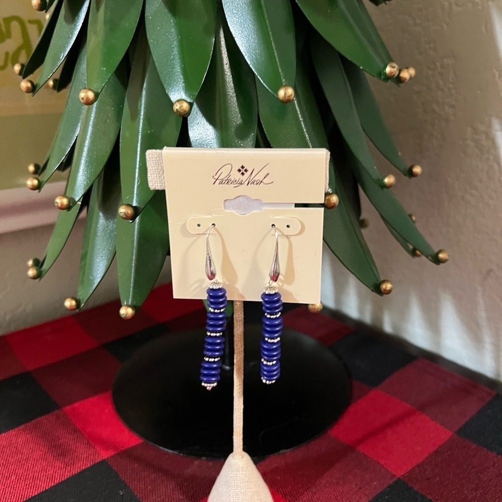 Patricia Nash Deep Blue Beaded Earrings